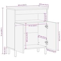 Dressoir 60x33,5x75 cm massief ruw mangohout - thumbnail
