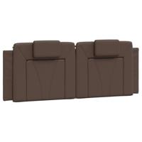 Hoofdbordkussen 120 cm kunstleer bruin - thumbnail