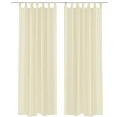 VidaXL Gordijnen 2 st doorschijnend 140x225 cm crème