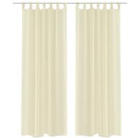VidaXL Gordijnen 2 st doorschijnend 140x225 cm crème - thumbnail