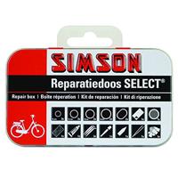 Simson Reparatiedoos select 12,5 cm aluminium rood/wit 23-delig - thumbnail