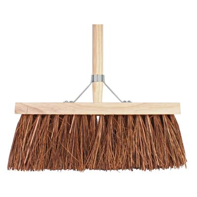 Harde bezem 41 cm met beugel en houten steel 140 cm Harde bezem 41 cm met beugel en houten steel 140 cm