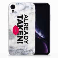 Apple iPhone Xr | Siliconen hoesje | met naam Already Taken White - thumbnail