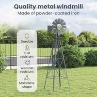 VidaXL Windmolen grijs 84 x 68 x 245 cm ijzer - thumbnail