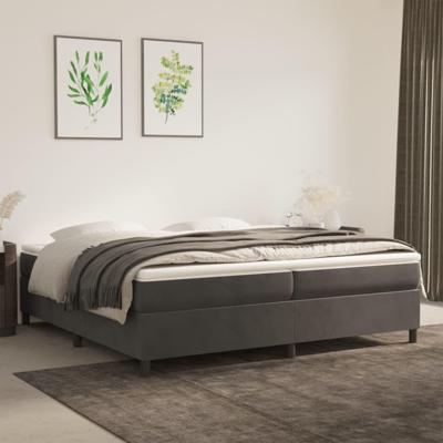 Boxspringframe fluweel donkergrijs 200x200 cm Boxspringframe fluweel donkergrijs 200x200 cm