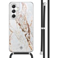 Samsung Galaxy A54 hoesje met koord - Marmer goud - thumbnail