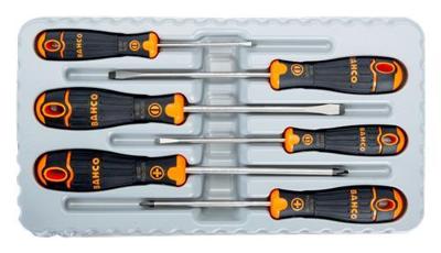 Bahco BahcoFit schroevendraaierset met rubber greep, gleuf, Phillips - 6-delig - B219.006 Bahco BahcoFit schroevendraaierset met rubber greep, gleuf, Phillips - 6-delig - B219.006