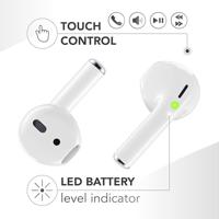 Music Sound, Spark TWS Hoofdtelefoon, bluetooth, draadloos, led-display, 30 uur afspelen, automatische koppeling, touch-bediening op de oordopjes, wit - thumbnail