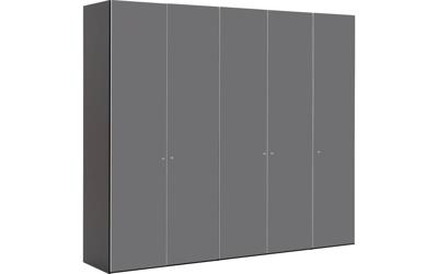 Goossens Kledingkast Easy Storage Ddk, Kledingkast 253 cm breed, 220 cm hoog, 5x glas draaideur