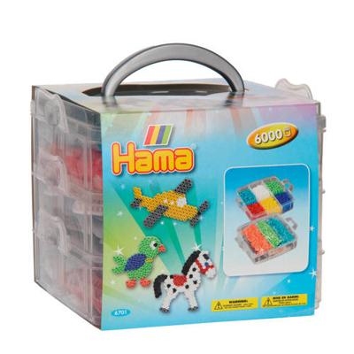 Hama strijkkralenset in sorteerbak, 6000st.