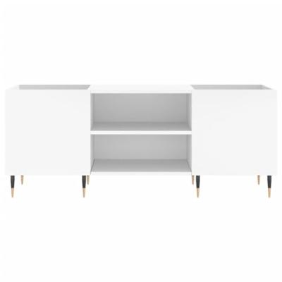 Platenkast 121x38x48 cm bewerkt hout wit - thumbnail