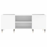 Platenkast 121x38x48 cm bewerkt hout wit - thumbnail