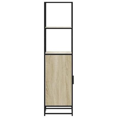 Hoge kast 35,5x35x139 cm bewerkt hout en metaal sonoma eiken