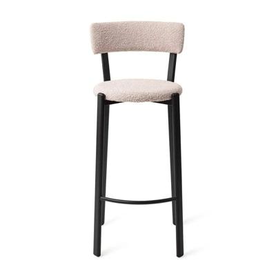 Jesper Home Barkruk 'Obu' Bouclé, kleur Blush Blush (zithoogte 75cm)