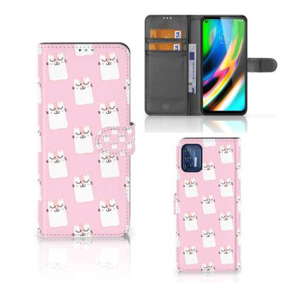 Motorola Moto G9 Plus | Telefoonhoesje | Met pasjeshouder | Sleeping Cats