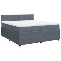 Boxspring met matras fluweel donkergrijs 200x200 cm - thumbnail