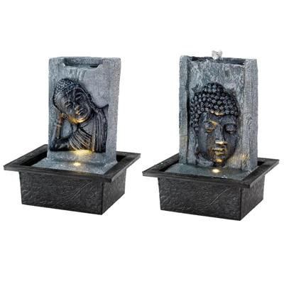 LED fontein Boeddha 21x18x27cm bi/bu