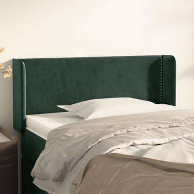 Hoofdbord met randen 83x16x78/88 cm fluweel donkergroen