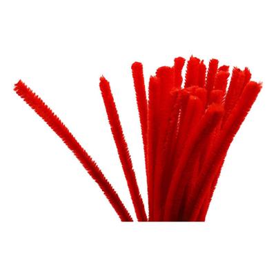 Creotime chenille draad 25 stuks 30 cm 9 mm rood Creotime chenille draad 25 stuks 30 cm 9 mm rood