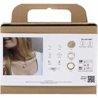 Creativ Company Mini hobbyset sieraden, halsketting met hanger met metaaldraad, verguld, 1 doos - thumbnail