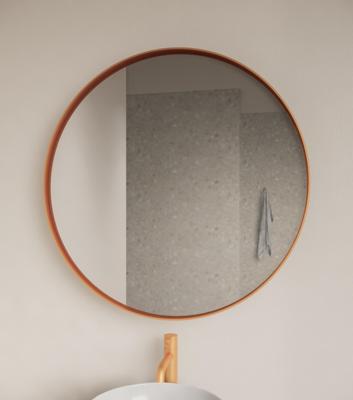 Spiegel Gliss Design Asteri Zonder LED Verlichting 60 cm Met Rand Rosé Koper