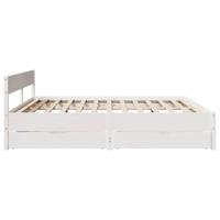 Bedframe zonder matras massief grenenhout wit 200x200 cm - thumbnail