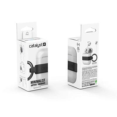 Catalyst Minimalist Case voor AirPods 1 en 2 - Hoogglanzende oppervlakteafwerking met extra grip, ultralichtgewicht, slank ontwerp, compatibel met draadloos opladen - Zwart