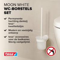 tesa MOON WHITE Toiletborstelset Lijm Metaal - thumbnail