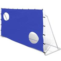 VidaXL Voetbaldoel met richtmuur hoogwaardig 240x92x150 cm staal - thumbnail