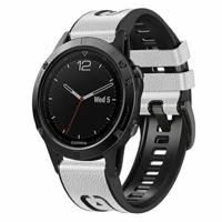 By Qubix - leer + siliconen bandje - Wit - Compatible met Garmin Tactix 8-47mm - Compatible Garmin bandje - Bandbreedte: 22mm - thumbnail