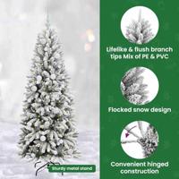 VidaXL Kunstkerstboom wit 150 cm pvc en plastic en staal en pe - thumbnail