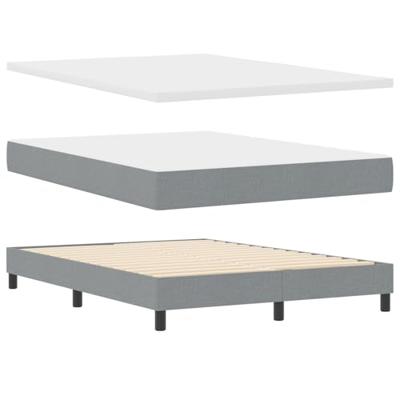Boxspringbed met matras Lichtgrijs 160 x 200 cm Stof