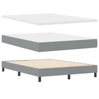 Boxspring Bed met Matras Lichtgrijs 140x200 cm Stof - thumbnail
