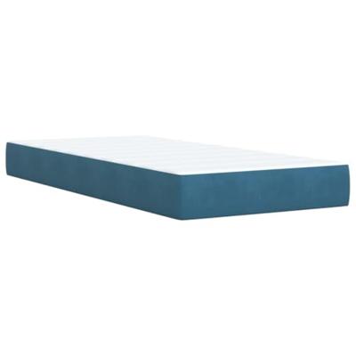 Boxspring met matras fluweel donkerblauw 100x200 cm