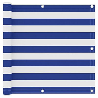 VidaXL Balkonscherm 90x600 cm oxford stof wit en blauw