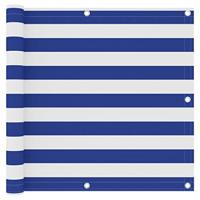 VidaXL Balkonscherm 90x600 cm oxford stof wit en blauw - thumbnail