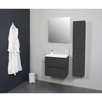 Badkamermeubel BWS Pepper Acryl Wastafel Zonder Kraangat Inclusief Spiegel 60x55x46 cm Antraciet - thumbnail