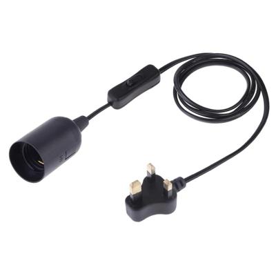 E27 Wire Cap schakelaar lamp houder kroonluchter stopcontact met 1 2 m verlengkabel kleine UK plug (zwart) E27 Wire Cap schakelaar lamp houder kroonluchter stopcontact met 1 2 m verlengkabel kleine UK plug (zwart)