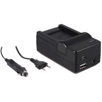 4-in-1 acculader voor Samsung BP70A accu - compact en licht - laden via stopcontact, auto, USB en Powerbank - thumbnail