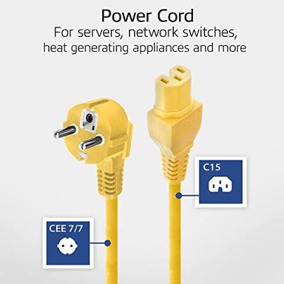 ACT AK5320 electriciteitssnoer Geel 1 m CEE7/7 IEC C15