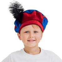 Pietenmuts kind rood/blauw luxe - thumbnail