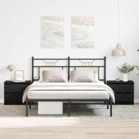 Nachtkastje 2 pcs Zwart Eiken 50 x 40 x 43,5 cm Bewerkt hout - thumbnail
