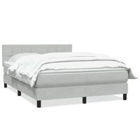 Boxspring met matras fluweel lichtgrijs 140x210 cm - thumbnail