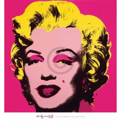 Kunstdruk Andy Warhol - Marilyn MonroeHot Pink 65x70cm