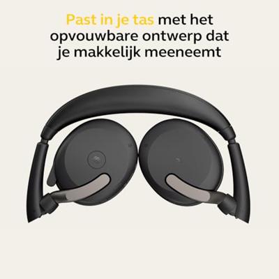 Jabra Evolve2 65 Flex Link380a MS On Ear headset Computer Bluetooth Stereo Zwart Noise Cancelling Headset, Microfoon uitschakelbaar (mute), Volumeregeling, Jabra Evolve2 65 Flex Link380a MS On Ear headset Computer Bluetooth Stereo Zwart Noise Cancelling Headset, Microfoon uitschakelbaar (mute), Volumeregeling,
