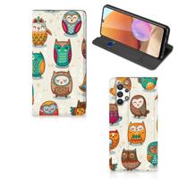 Samsung Galaxy A32 4G | A32 5G Enterprise Editie | Hoesje maken | Vrolijke Uilen - thumbnail