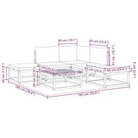 6-delige Loungeset met kussens massief acaciahout - thumbnail