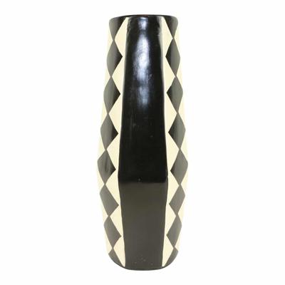 Terracotta Vaas Wit-Zwart Large