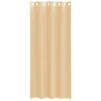 Gordijnen Voile met doorvoertules 2 st zand Gordijnen Voile met doorvoertules 2 st zand