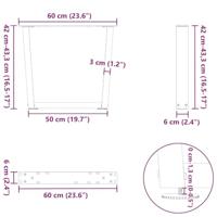 Eettafelpoten 2 st V-vormig 60x(42-43,3) cm staal antraciet - thumbnail